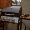 GasOne GP-1030S One 3 Burner Stainless Steel– Outdoor Cabinet Style with Wheels-High-Temperature Paint Coating Gas BBQ Grill – Elegant and Luxurious Design, Black