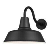 Generation Lighting Barn Light 1 -Light 15-in H Satin Black Hardwired Dark Sky Outdoor Wall Light