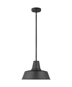 Generation Lighting Barn Light 1 -Light Black Traditional Dome Medium Outdoor Hanging Pendant Light