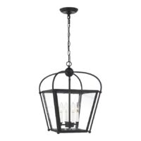 Generation Lighting Charleston 4 -Light Midnight Black Traditional Lantern Mini Hanging Pendant Light