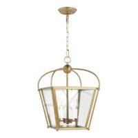 Generation Lighting Charleston 4 -Light Satin Brass Traditional Lantern Mini Hanging Pendant Light
