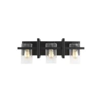Generation Lighting Mitte 24-in 3 Light Matte Black Transitional Bathroom Vanity light