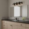 Generation Lighting Mitte 33-in 4 Light Matte Black Transitional Bathroom Vanity light