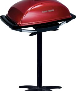 George Foreman Indoor Outdoor Electric Grill, Non-Stick Grill Griddle Plate, Healthy Grilling Drip Tray Reduces Fat, Portable Barbeque