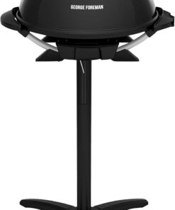 George Foreman Indoor/Outdoor Electric Patio Grill, Apartment Approved, 15-Serving, Removable Stand, Black