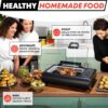 Gourmia Smokeless Indoor Grill - Air Fryer Combo with Smoke Extractor, 5 Cooking Presets, Grill, Air Fry, Roast, Bake, Dehydrate, Countertop Cooker, Glass Lid