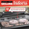 Gourmia Smokeless Indoor Grill - Air Fryer Combo with Smoke Extractor, 5 Cooking Presets, Grill, Air Fry, Roast, Bake, Dehydrate, Countertop Cooker, Glass Lid