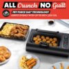 Gourmia Smokeless Indoor Grill - Air Fryer Combo with Smoke Extractor, 5 Cooking Presets, Grill, Air Fry, Roast, Bake, Dehydrate, Countertop Cooker, Glass Lid