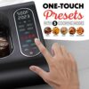 Gourmia Smokeless Indoor Grill - Air Fryer Combo with Smoke Extractor, 5 Cooking Presets, Grill, Air Fry, Roast, Bake, Dehydrate, Countertop Cooker, Glass Lid