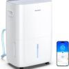 GoveeLife Dehumidifier for Home 4,500 Sq. Ft. 50 to 137 Pint with Pump, Drain Hose, Smart Dehumidifier for Basement with Humidity Control, Auto Shut Off/Defrost, 5 Modes, Bedroom, Bathroom, Garage