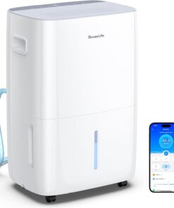 GoveeLife Dehumidifier for Home 4,500 Sq. Ft. 50 to 137 Pint with Pump, Drain Hose, Smart Dehumidifier for Basement with Humidity Control, Auto Shut Off/Defrost, 5 Modes, Bedroom, Bathroom, Garage