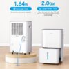GoveeLife Dehumidifier for Home 4,500 Sq.Ft, 50 to 137 Pint Smart Auto Humidity Control, Drain Hose, 2.0Gal Bucket, Compressor Dehumidifiers for Basement with Auto Shut Off, Bathroom, Garage, w/WiFi