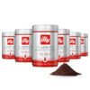 Illy Ground Drip Coffee - Classico Medium Roast - Mild & Balanced - 100% Arabica - Pre-Ground for Drip Pour Over - Pressurized Packaging Sealed for Freshness - 8.8oz (Pack of 6)