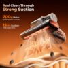JIGOO T600 Mattress Vacuum Cleaner with UV-C Light, 15Kpa Suction 700W Powerful Double-Cup Handheld Vacuums, Bed Cleaner with Smart Dust Sensor, Ultrasonic, Heating Tech, MIF Filter