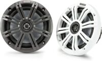 KICKER KM65 6.5-Inch (165mm) Marine Coaxial Speakers with 3/4-Inch (20mm) Tweeters, 4-Ohm, Charcoal and White Grilles