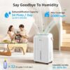KNKA 2500 Sq.Ft Dehumidifiers for Home with Drain Hose Max 34 Pints, Dehumidifier for Basement, Bedroom, Bathroom, Large Room, Three Modes, Intelligent Humidity Control, Dry Clothes, 24HR Timer