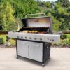 Kenmore 6-Burner Propane Gas BBQ Grill with Side Burner, 73,000 BTUs, Stainless Steel Cabinet Grill with Cast Iron Grates for Outdoor Cooking, Backyard BBQ, Patio, Large Parties Kenmore 6-Burner Propane Gas BBQ Grill with Side Burner, 73,000 BTUs, Stainless Steel Cabinet Grill with Cast Iron Grates for Outdoor Cooking, Backyard BBQ, Patio, Large Parties