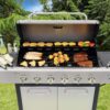 Kenmore 6-Burner Propane Gas BBQ Grill with Side Burner, 73,000 BTUs, Stainless Steel Cabinet Grill with Cast Iron Grates for Outdoor Cooking, Backyard BBQ, Patio, Large Parties Kenmore 6-Burner Propane Gas BBQ Grill with Side Burner, 73,000 BTUs, Stainless Steel Cabinet Grill with Cast Iron Grates for Outdoor Cooking, Backyard BBQ, Patio, Large Parties