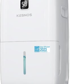 Kesnos 150 Pints Energy Star Dehumidifier for Home & Basement with Drain Hose, Front LED Display and 2.12 Gal Water Tank, Ideal for Spaces up to 7,500 Sq. Ft., Featuring Auto Defrost & Timer Function