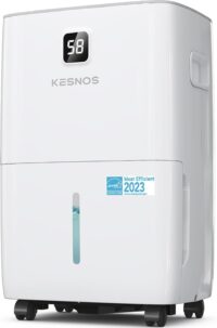 Kesnos 80 Pints Energy Star Dehumidifier for Home, Basement with Drain Hose, Front LED Display and 1.06 Gal Water Tank, Ideal for Large Room up to 5,500 Sq. Ft., Featuring Auto Defrost, Timer Function