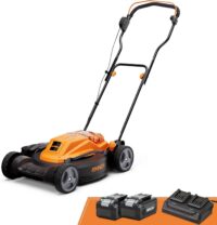 LawnMaster CLMF4819X 19-inch Brushless Cordless Lawn Mower with 2X24V MAX 4.0Ah Battery and a Dual Charger 6 Cutting Position