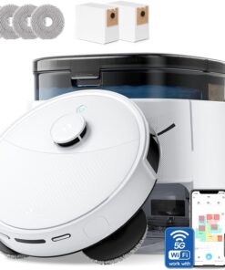 Lefant LiDAR Robot Vacuum and Mop, 12000Pa Suction, 90-Day Self-Emptying, Obstacle Avoidance, Auto Mop Washing&Drying, All-in-One for Pet Hair Carpet, 5G WiFi Alexa/APP/iWatch Control, M3