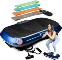 Lifepro Waver Vibration Plate Exercise Machine for Lymphatic Drainage, Muscle Activation, Full-Body Workout Vibrating Platform with Loop Bands, Fitness Equipment for Strength Toning & Fat Loss, Blue