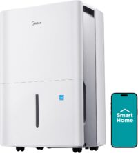 Midea 4,500 Sq. Ft.Dehumidifier for Basement, With Reusable Air Filter 50 Pint - Ideal For Basements, Large & Medium Sized Rooms, And Bathrooms (White)
