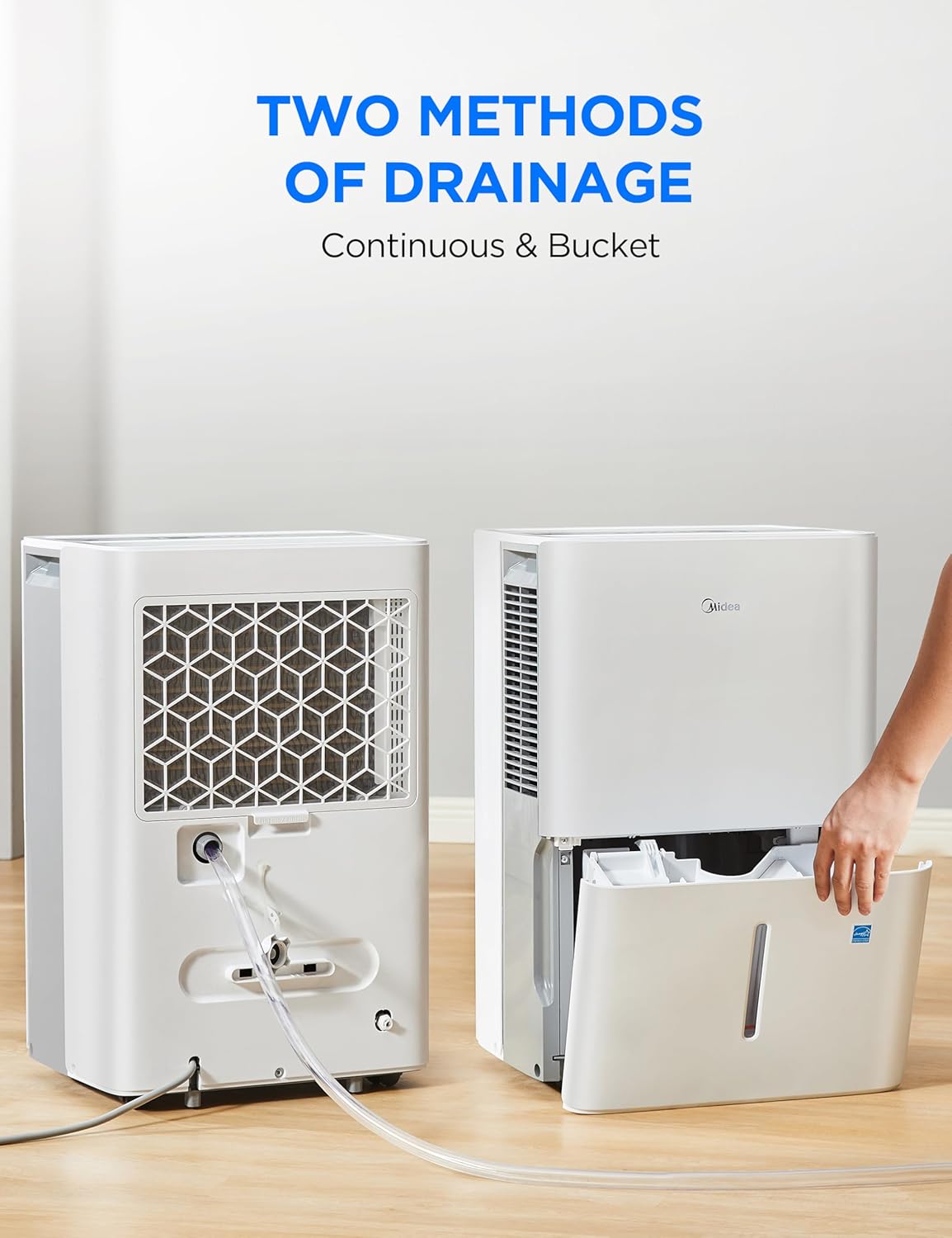 Midea 4,500 Sq. Ft.Dehumidifier for Basement, With Reusable Air Filter 50 Pint - Ideal For Basements, Large & Medium Sized Rooms, And Bathrooms (White) - Image 5