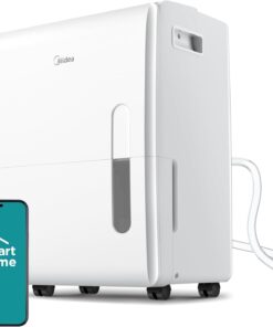 Midea 5,500 Sq. Ft Dehumidifier for Basement, 60 Pint dehumidifier with pump, APP & Alexa Smart Control, 2.64 Gallon Water Tank, Intelligent Humidity Control, Ideal for Home, Basement, Garage