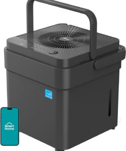 Midea Cube 35 Pint Dehumidifier for Basement and Rooms at Home for up to 3,500 Sq. Ft., Smart Control, Compatible with Alexa (Grey), Drain Hose Included