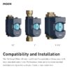 Moen Flo Smart Water Monitor 1-in to 1-1/4-in Indoor/Outdoor Smart Compatible Water leak detector with Automatic Shut-off Valve ( 1 -Pack)
