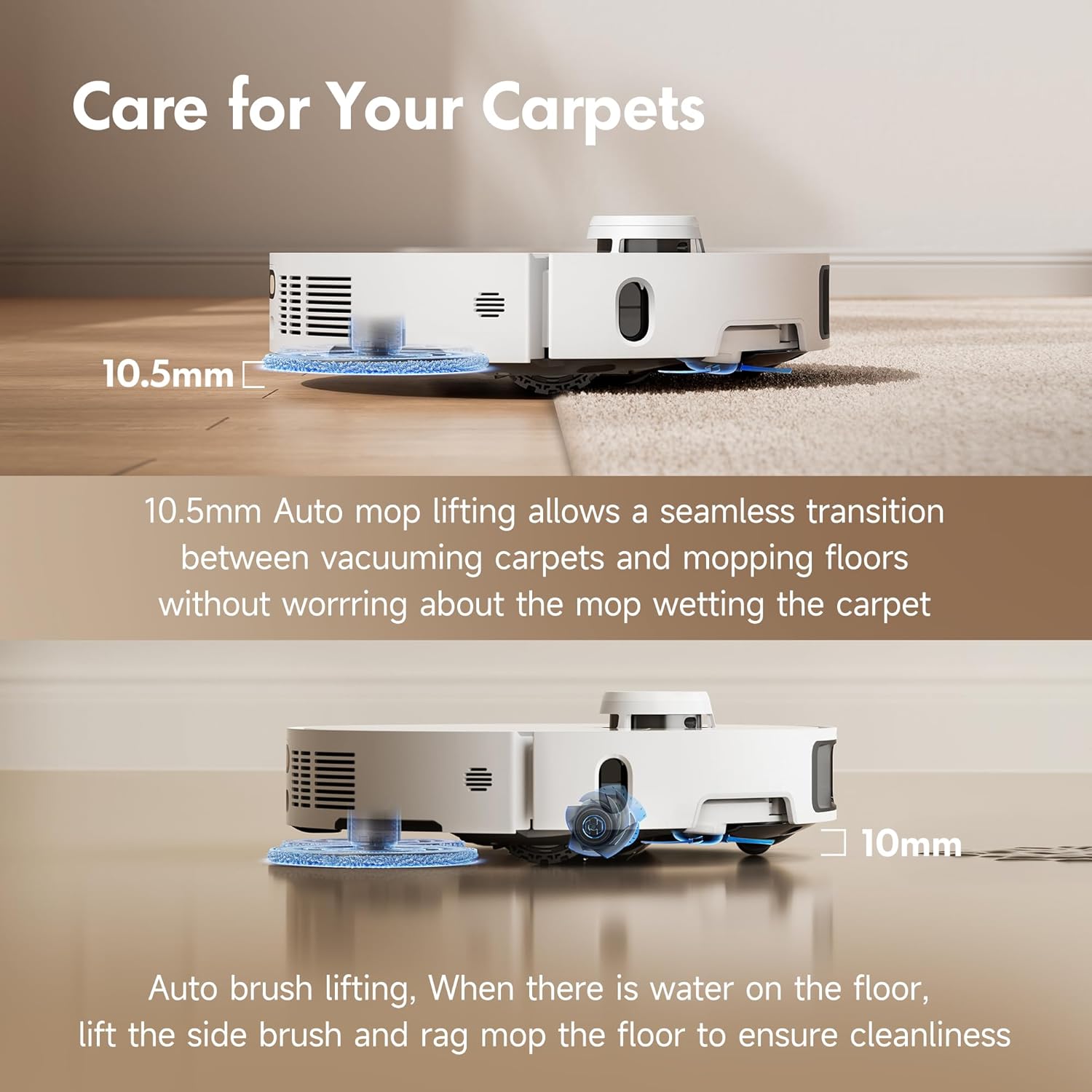 Mova P10 Pro Ultra Robot Vacuum and Mop 13,000Pa Suction, 140°F Hot Water Auto Mop Washing & Drying, Dual Spinning Extenable Mop,10.5mm Lifting for Carpet, 360°Obstacle Avoidance, App Control13 Mova P10 Pro Ultra Robot Vacuum and Mop 13,000Pa Suction, 140°F Hot Water Auto Mop Washing & Drying, Dual Spinning Extenable Mop,10.5mm Lifting for Carpet, 360°Obstacle Avoidance, App Control