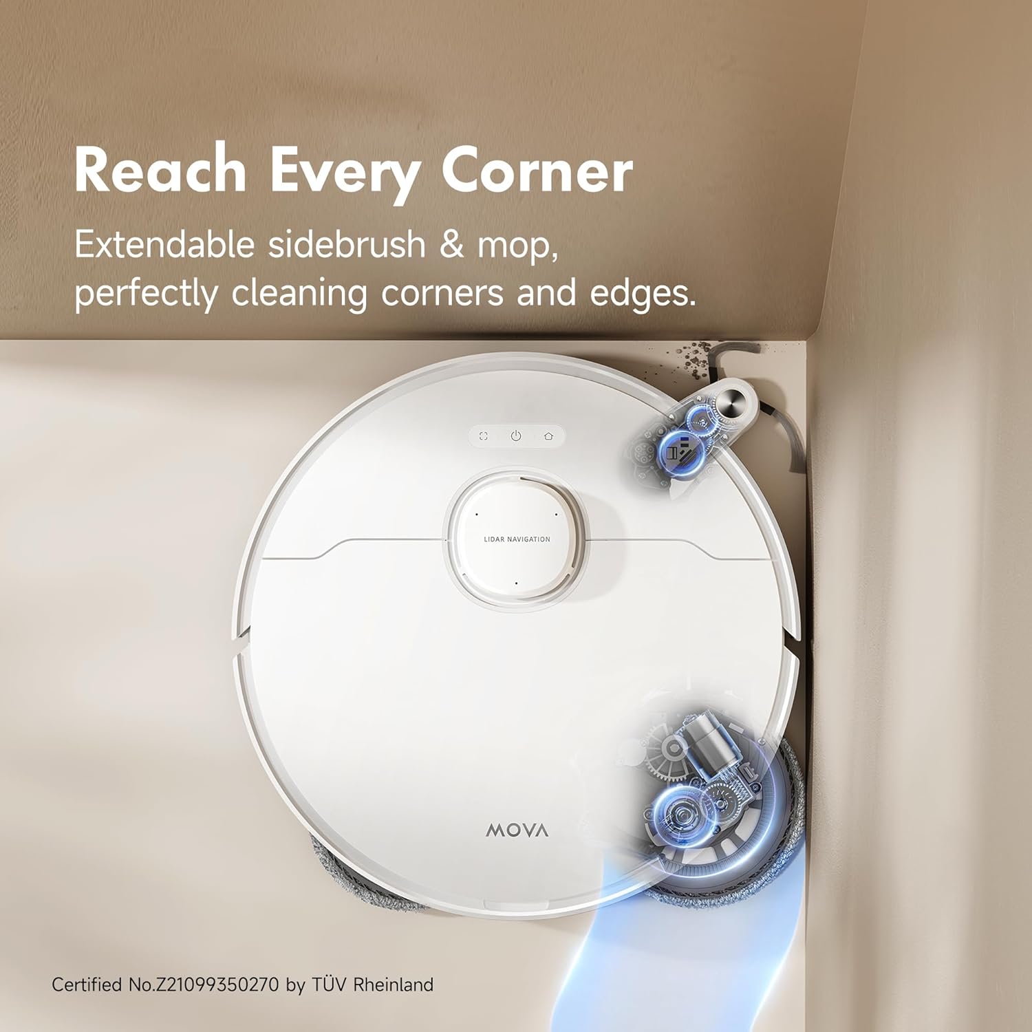 Mova P10 Pro Ultra Robot Vacuum and Mop 13,000Pa Suction, 140°F Hot Water Auto Mop Washing & Drying, Dual Spinning Extenable Mop,10.5mm Lifting for Carpet, 360°Obstacle Avoidance, App Control3 Mova P10 Pro Ultra Robot Vacuum and Mop 13,000Pa Suction, 140°F Hot Water Auto Mop Washing & Drying, Dual Spinning Extenable Mop,10.5mm Lifting for Carpet, 360°Obstacle Avoidance, App Control