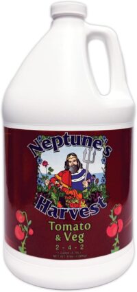 Neptune’s Harvest Organic Tomato & Vegetable Plant Fertilizer (2-4-2) - 142oz Bottle - Liquid Plant Food w/Fresh Fish, Seaweed, Molasses, Yucca Extract, & Humic Acids - for Vegetable Garden