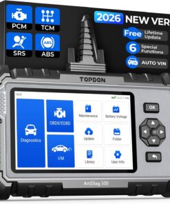 OBD2 Scanner TOPDON AD500, Oil SAS Throttle TPMS BMS EPB Reset, Engine ABS SRS Transmission, Diagnostic Scan Tool, AutoVIN, Car Check Engine Code Reader with Battery Test, Lifetime Wi-Fi Free Update