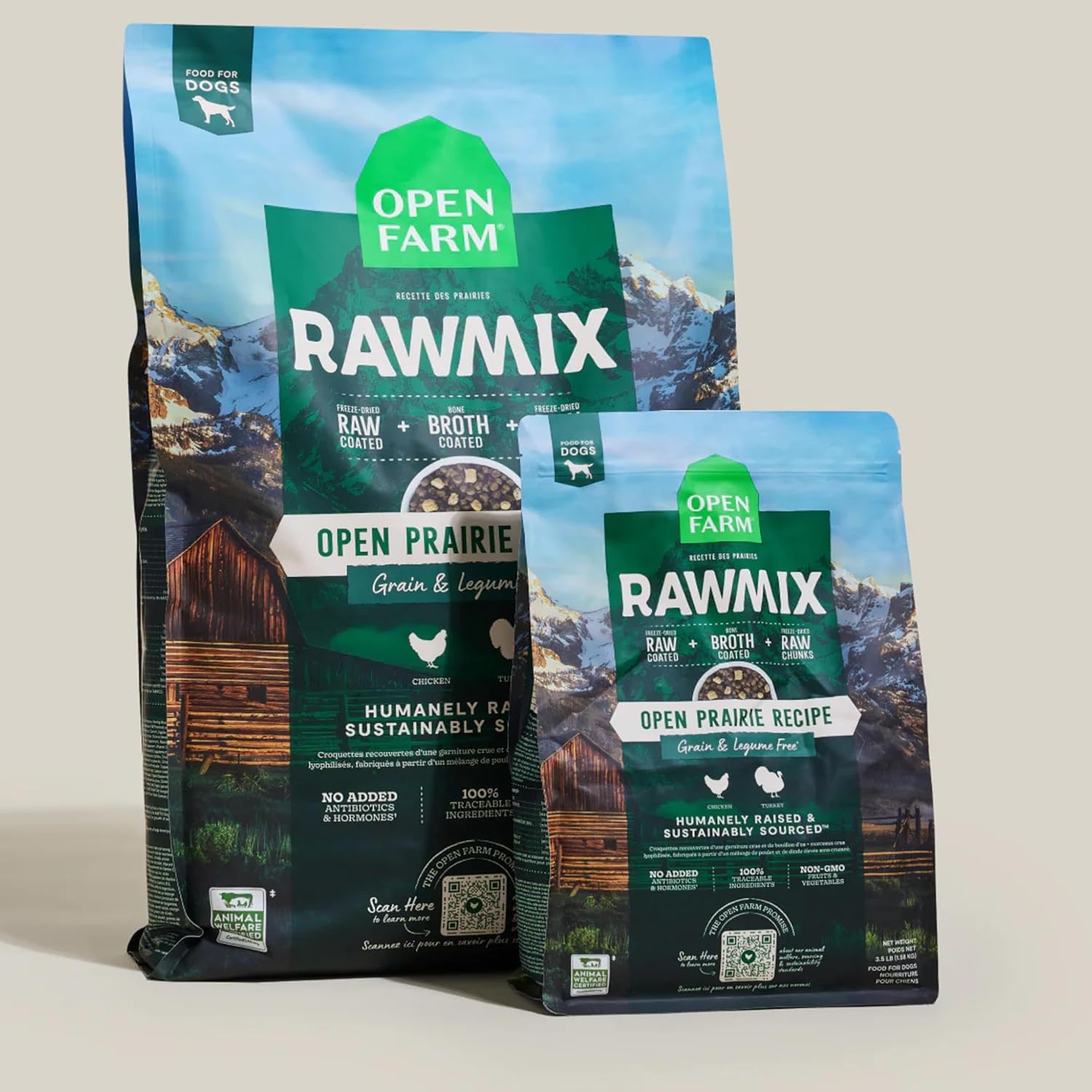Open Farm, RawMix Grain-Free Dry Dog Food, Protein-Packed Kibble Coated in Bone Broth with Freeze Dried Raw Chunks, Chicken & Turkey, Open Prairie Recipe, 20lb Bag47 Open Farm, RawMix Grain-Free Dry Dog Food, Protein-Packed Kibble Coated in Bone Broth with Freeze Dried Raw Chunks, Chicken & Turkey, Open Prairie Recipe, 20lb Bag