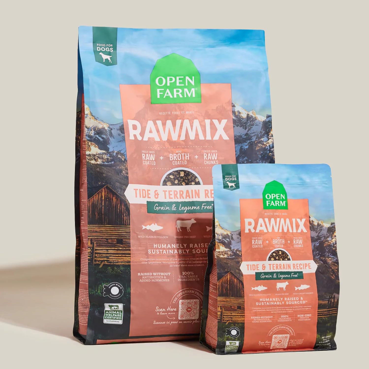 Open Farm, RawMix Grain-Free Dry Dog Food, Protein-Packed Kibble Coated in Bone Broth with Freeze Dried Raw Chunks, Pollock Beef & Salmon, Tide & Terrain Recipe, 20lb Bag36 Open Farm, RawMix Grain-Free Dry Dog Food, Protein-Packed Kibble Coated in Bone Broth with Freeze Dried Raw Chunks, Pollock Beef & Salmon, Tide & Terrain Recipe, 20lb Bag