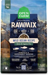 Open Farm, RawMix Grain-Free Dry Dog Food, Protein-Packed Kibble Coated in Bone Broth with Freeze Dried Raw Chunks, Salmon Whitefish & Rockfish, Wild Ocean Recipe, 20lb Bag