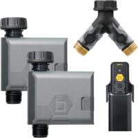 Orbit 21206 B-hyve Gen 2 Smart Hose Watering Timer, 2-Pack with Wi-Fi Hub and Hose Y Splitter