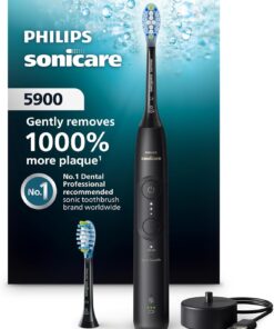 Philips Sonicare 5900 Series Electric Toothbrush - Next-Generation Sonicare Technology, Pressure Sensor, 6 Brushing Settings, SmarTimer, BrushPacer, 21-Day Runtime, Black, Model HX7131/02