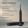 Philips Sonicare 6500 Series Electric Toothbrush - Next-Generation Sonicare Technology, Pressure Sensor, 9 Brushing Settings, SmarTimer, BrushPacer, 21-Day Runtime, Travel Case, Black, HX7411/08