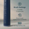 Philips Sonicare 6500 Series Electric Toothbrush - Next-Generation Sonicare Technology, Pressure Sensor, 9 Brushing Settings, SmarTimer, BrushPacer, 21-Day Runtime, Travel Case, Navy Blue, HX7413/07