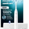 Philips Sonicare 6500 Series Electric Toothbrush - Next-Generation Sonicare Technology, Pressure Sensor, 9 Brushing Settings, SmarTimer, BrushPacer, 21-Day Runtime, Travel Case, White, HX7410/10