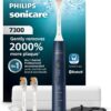 Philips Sonicare 7300 Series Electric Toothbrush - Next-Generation Sonicare Technology, Pressure Sensor, 12 Brushing Settings, SmarTimer, 21-Day Runtime, Travel Case, Navy Blue, HX7423/05