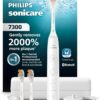 Philips Sonicare 7300 Series Electric Toothbrush - Next-Generation Sonicare Technology, Pressure Sensor, 12 Brushing Settings, SmarTimer, BrushPacer, 21-Day Runtime, Travel Case, White, HX7420/07