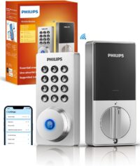 Philips Wi-Fi Door Lock, WiFi Smart Lock Keyless Entry Deadbolt for Front Door, Remote Control, Built-in WiFi, APP Fingerprint Passcode Unlock, Auto Locking, Nickel