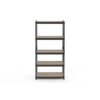 Project Source 36-in W x 18-in D x 72-in H 5 -Tier Heavy Duty Black Metal and Wood Utility Shelving Unit