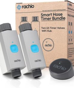 Rachio Smart Hose Timer (2 Valves + 1 WiFi Hub) – App-Controlled Outdoor Faucet Timer, Quick Install & Scheduling, Expandable System