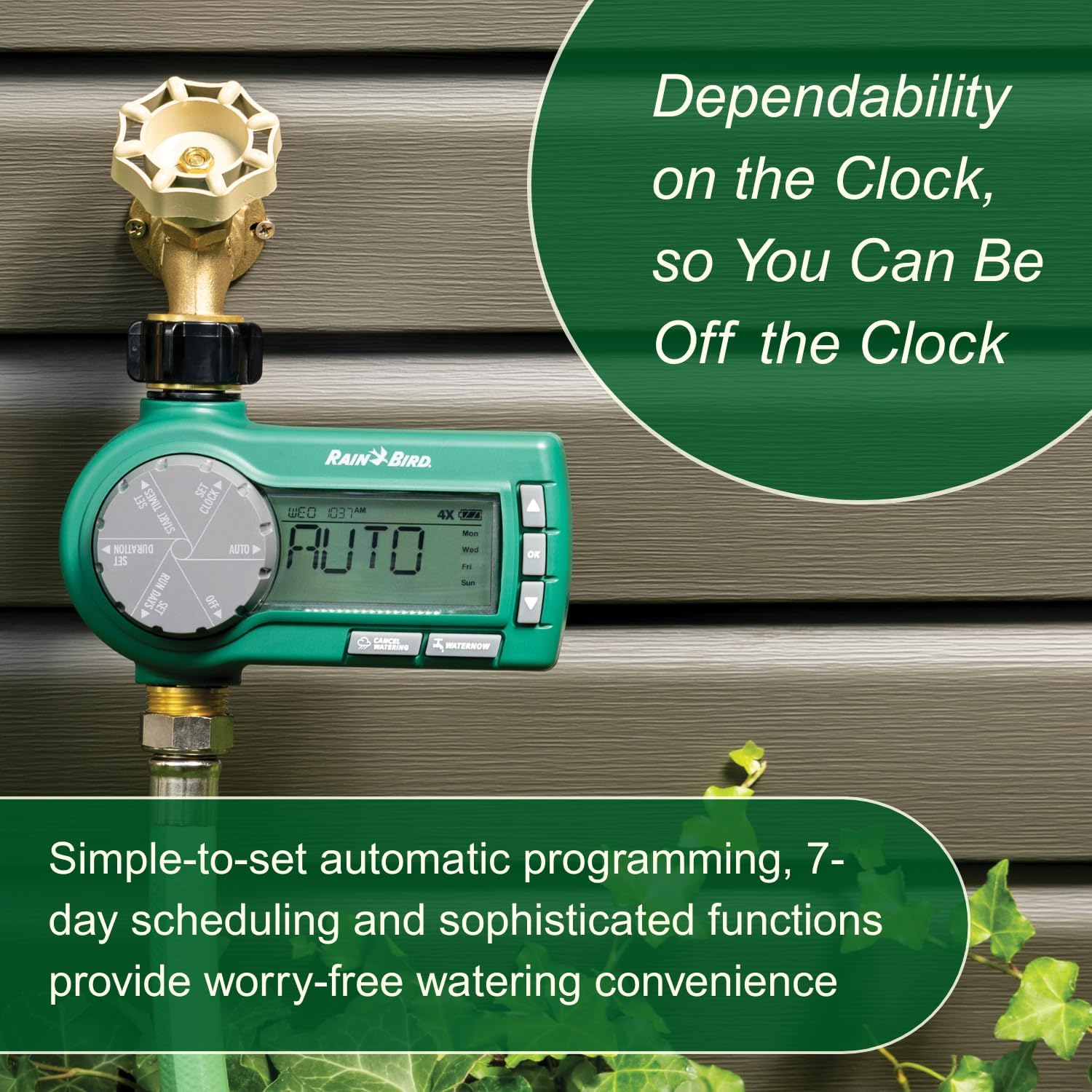 Rain Bird 1ZEHTMRP Premium Professional Grade Electronic Digital Hose End Timer/Controller, One Zone/Station, Battery Operated, Digital with Brass Inlet/Outlet Rain Bird 1ZEHTMRP Premium Professional Grade Electronic Digital Hose End Timer/Controller, One Zone/Station, Battery Operated, Digital with Brass Inlet/Outlet - Image 2